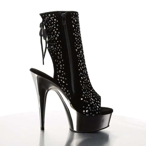 Sexy Rhinestone Ankle Bootie Lace Platform Stiletto High Heels Shoes Pleaser Pleaser DELIGHT/1018RS
