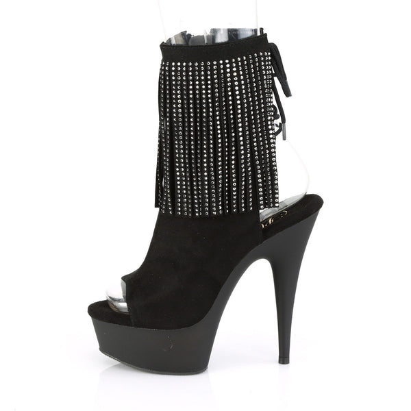 6" Heel, 1 3/4" Pf Open Toe/heel Ankle Boot, Side Zip Pleaser Pleaser DELIGHT/1018RSF
