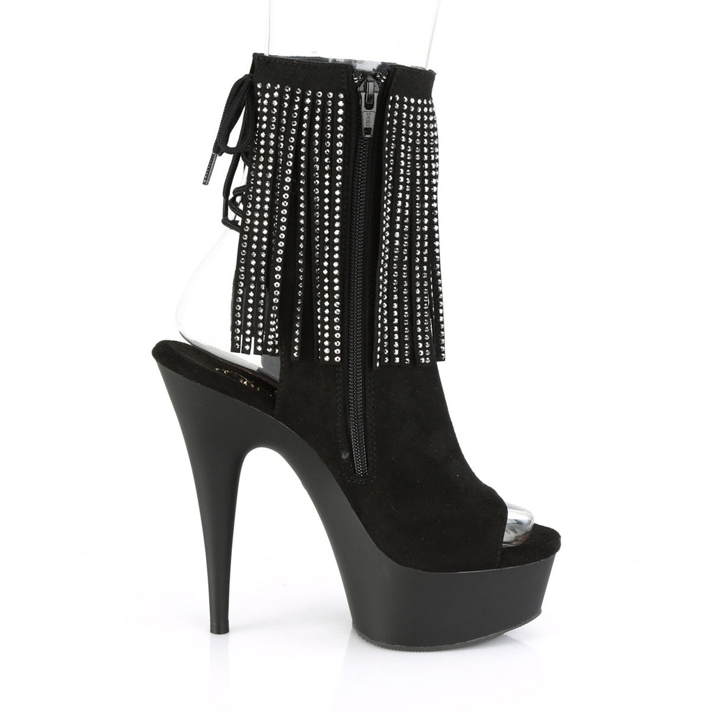 6" Heel, 1 3/4" Pf Open Toe/heel Ankle Boot, Side Zip Pleaser Pleaser DELIGHT/1018RSF