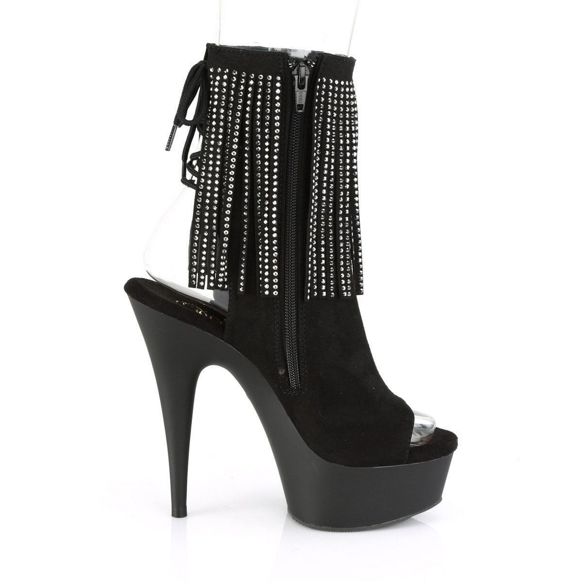 6" Heel, 1 3/4" Pf Open Toe/heel Ankle Boot, Side Zip Pleaser Pleaser DELIGHT/1018RSF