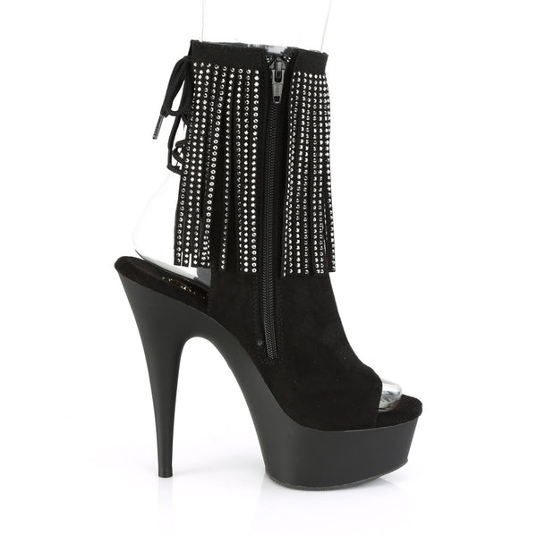 6" Heel, 1 3/4" Pf Open Toe/heel Ankle Boot, Side Zip Pleaser Pleaser DELIGHT/1018RSF