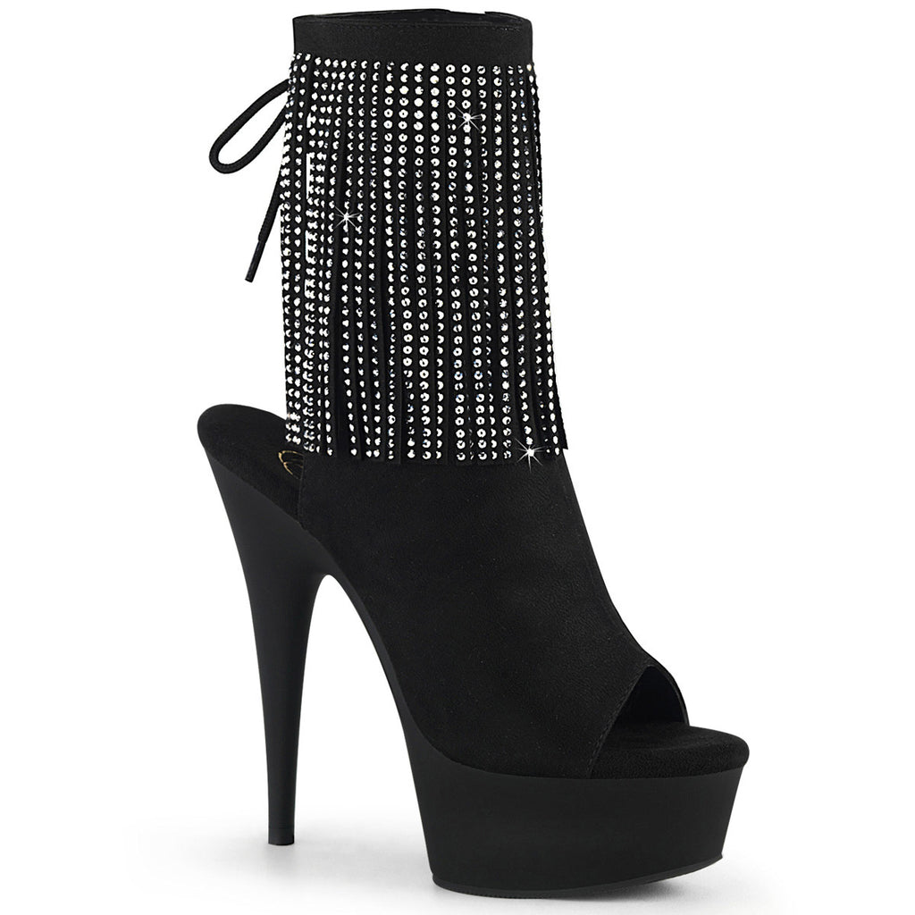 6" Heel, 1 3/4" Pf Open Toe/heel Ankle Boot, Side Zip Pleaser Pleaser DELIGHT/1018RSF