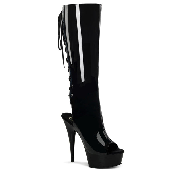 Hot Lace Up Back Zip Closure Platform Stiletto Knee High Boots Shoes Pleaser Pleaser DELIGHT/2018