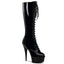 Sexy Full Lace Up Stretch Knee High Platform Stiletto Boots Shoes Pleaser Pleaser DELIGHT/2023