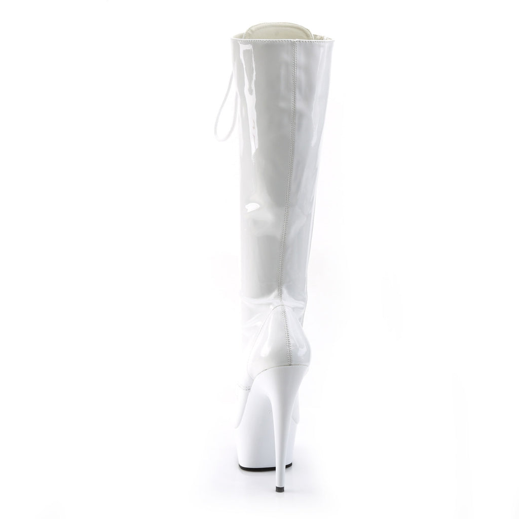 Sexy Full Lace Up Stretch Knee High Platform Stiletto Boots Shoes Pleaser Pleaser DELIGHT/2023