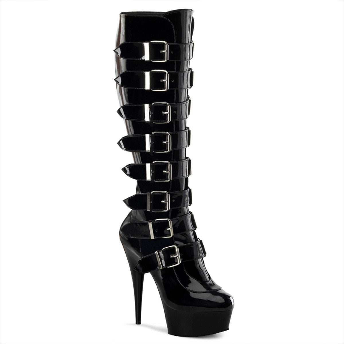 Sexy Multi Buckle Strap Knee High Platform Stiletto Boots Shoes Pleaser  DELIGHT/2049 Main image