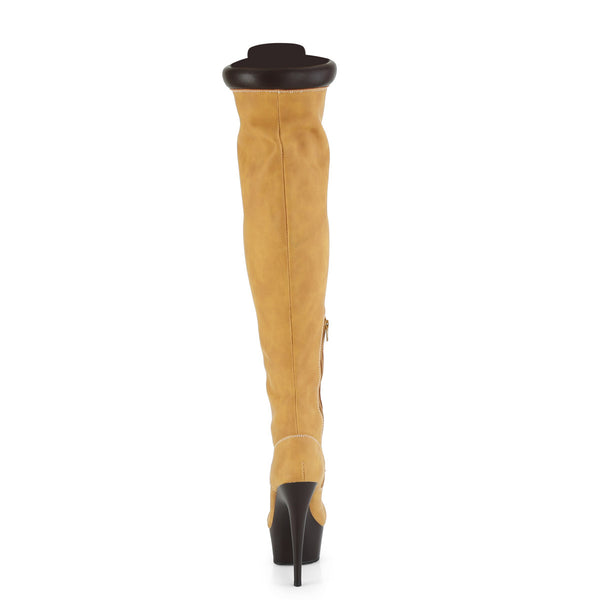 6" Heel, 1 3/4" PF Lace-Up Front Thigh High Boot, Side Zip Pleaser Pleaser DELIGHT/3000TL