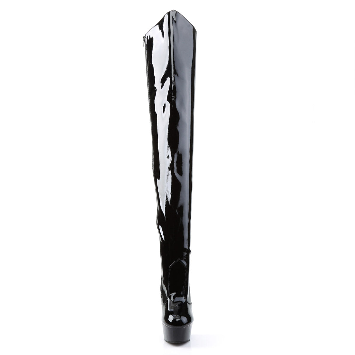 Pleaser Delight-3010 Angled Thigh High Platform Stiletto Heel Boots for Women Secondary image