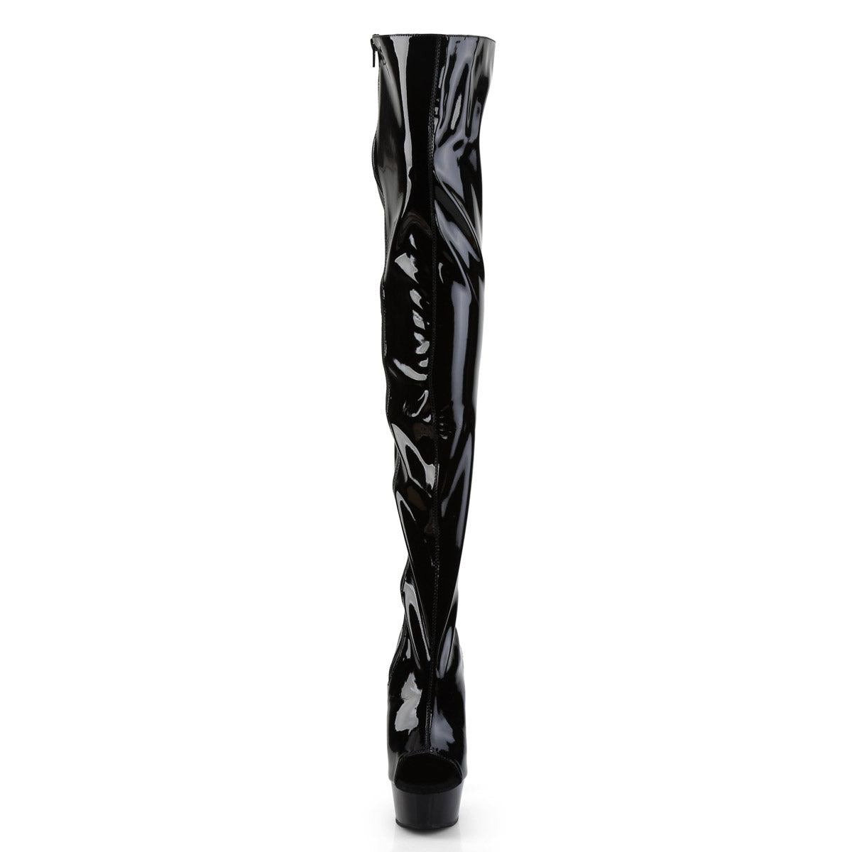 6" Heel,1 3/4" Pf Open Heel/Toe Lace Up Back Thigh High Boot Pleaser Pleaser DELIGHT/3017