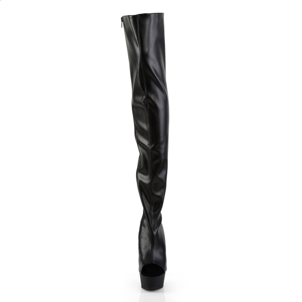 6" Heel,1 3/4" Pf Open Heel/Toe Lace Up Back Thigh High Boot Pleaser Pleaser DELIGHT/3017