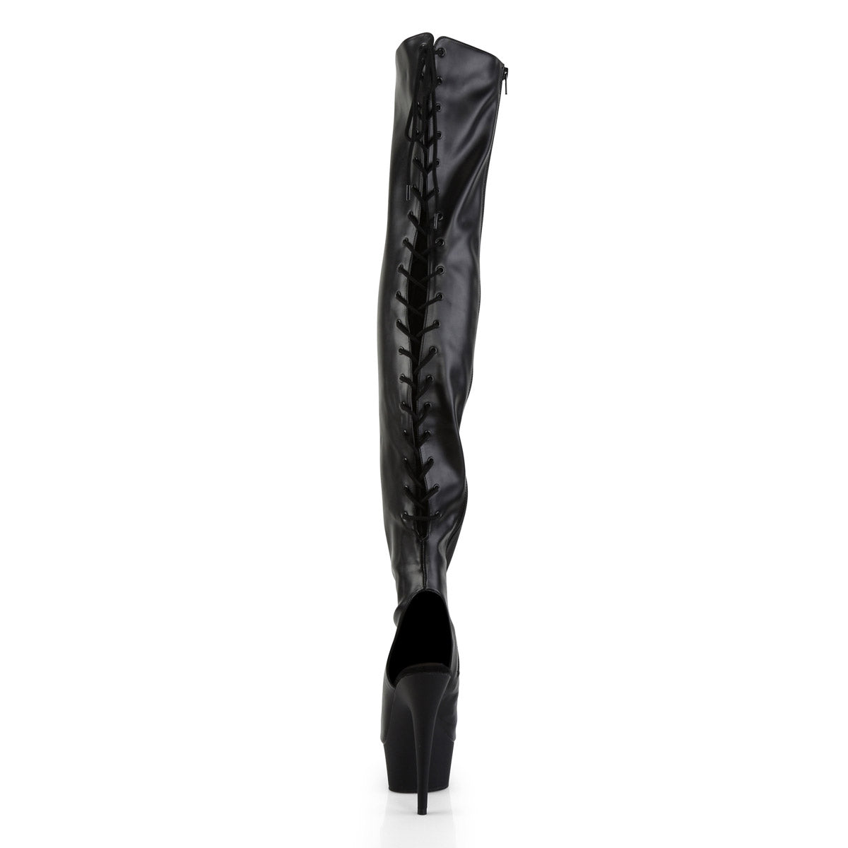 6" Heel,1 3/4" Pf Open Heel/Toe Lace Up Back Thigh High Boot Pleaser Pleaser DELIGHT/3017
