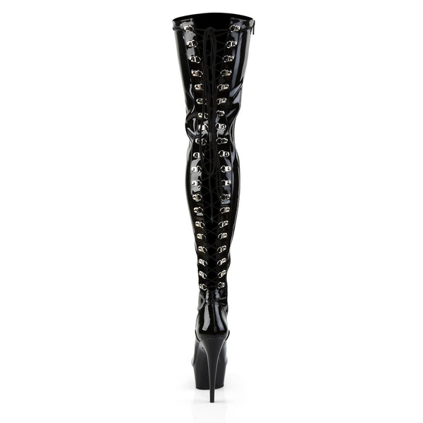 Sexy Back Lace Up Thigh High Platform Stiletto Heel Boots Shoes Pleaser Pleaser DELIGHT/3063