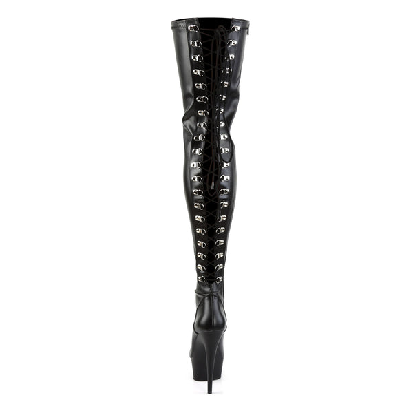 Sexy Back Lace Up Thigh High Platform Stiletto Heel Boots Shoes Pleaser Pleaser DELIGHT/3063