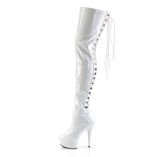 Sexy Back Lace Up Thigh High Platform Stiletto Heel Boots Shoes Pleaser Pleaser DELIGHT/3063
