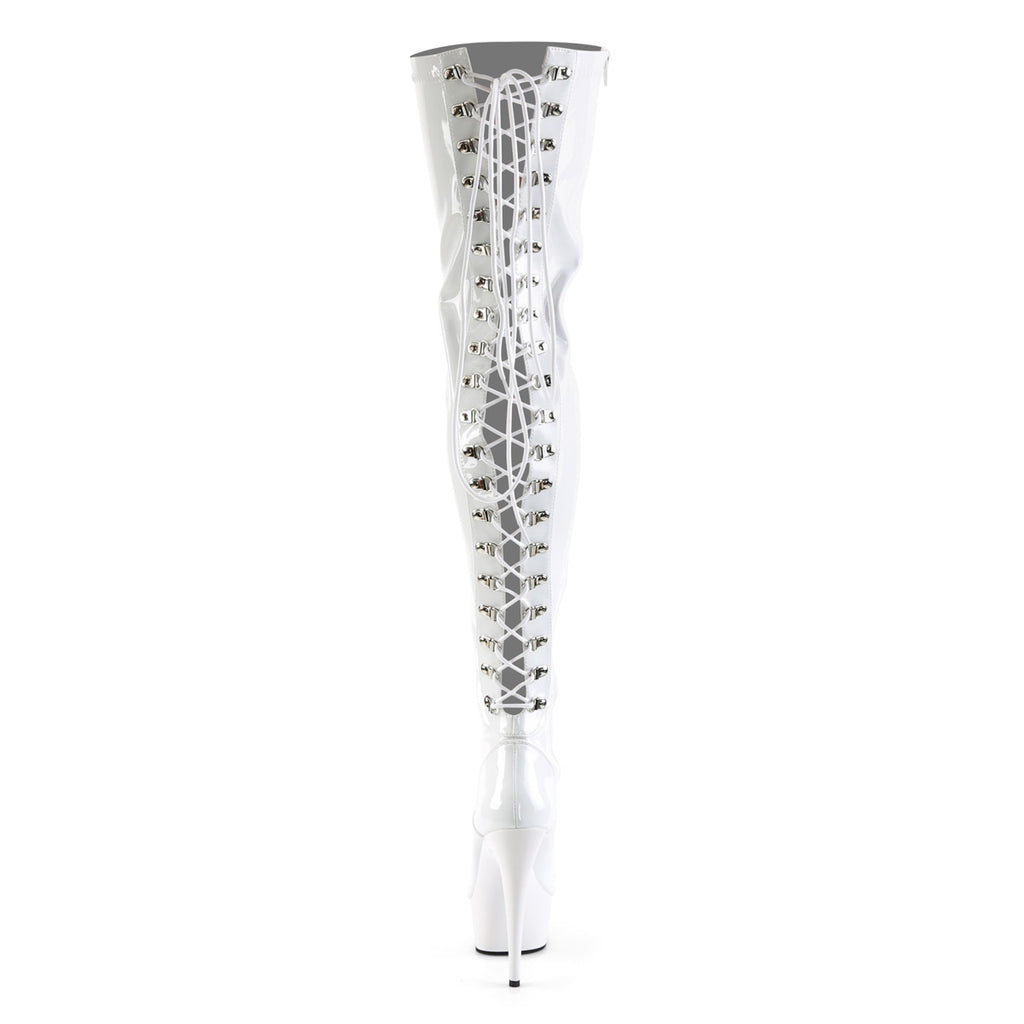 Sexy Back Lace Up Thigh High Platform Stiletto Heel Boots Shoes Pleaser Pleaser DELIGHT/3063