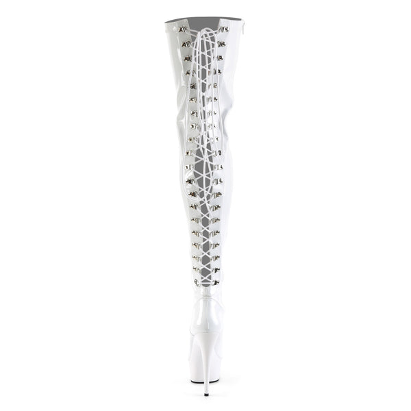 Sexy Back Lace Up Thigh High Platform Stiletto Heel Boots Shoes Pleaser Pleaser DELIGHT/3063