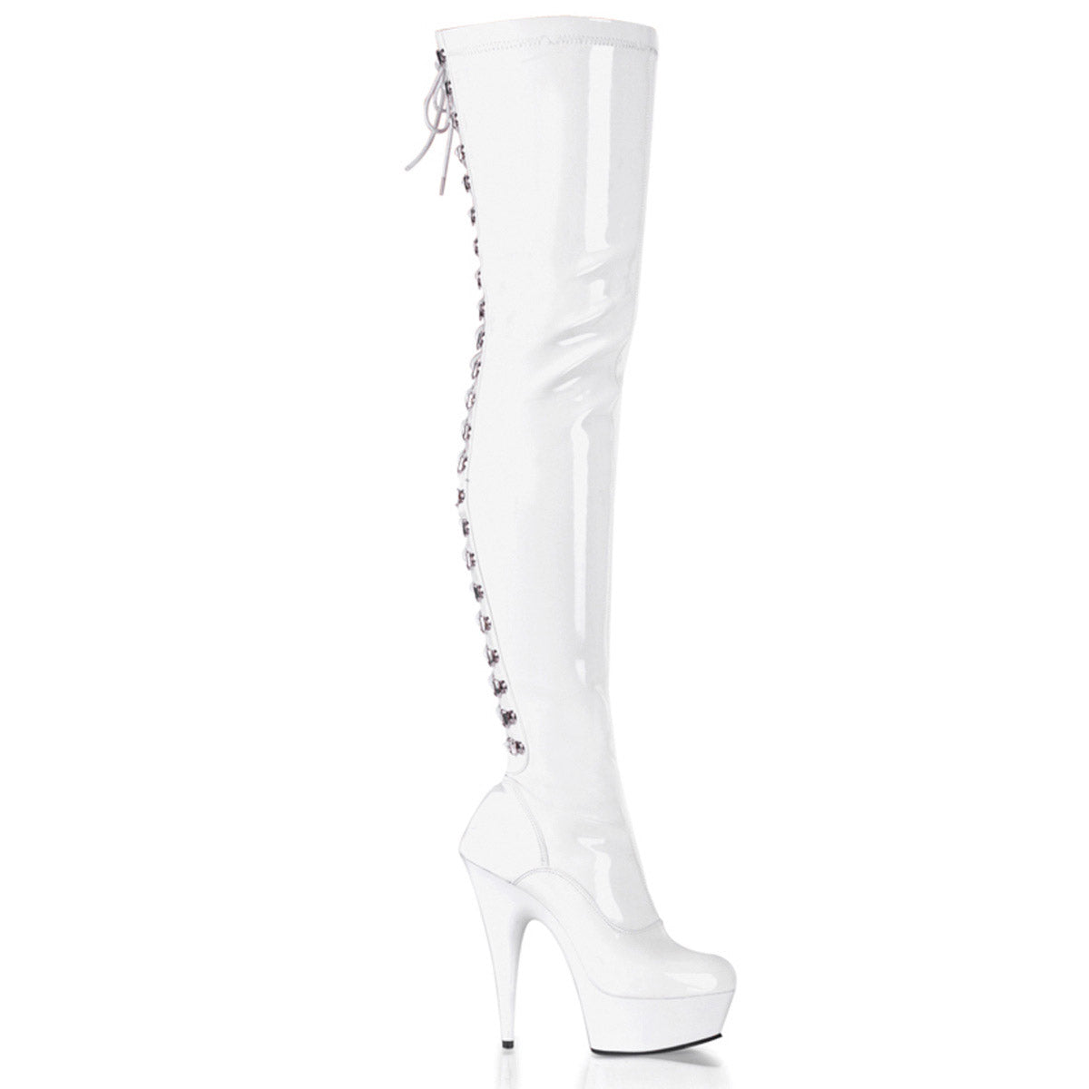 Sexy Back Lace Up Thigh High Platform Stiletto Heel Boots Shoes Pleaser Pleaser DELIGHT/3063