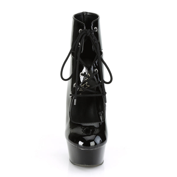 6" Heel, 1 3/4" Pf Lace-up Front Ankle Bootie Pleaser Pleaser DEL600/22/B/M