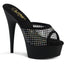 6" Heel, 1 3/4" Pf Rhinestone Mesh Slide Pleaser  DEL601-6RM/BFS-RS/M