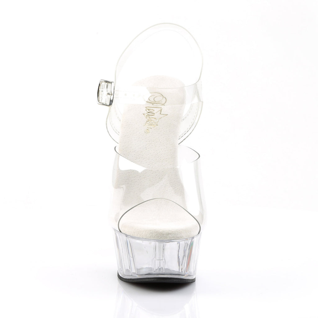 Clear Upper Sandals Platform Stiletto Ankle Strap High Heels Shoes Pleaser  DELIGHT/608