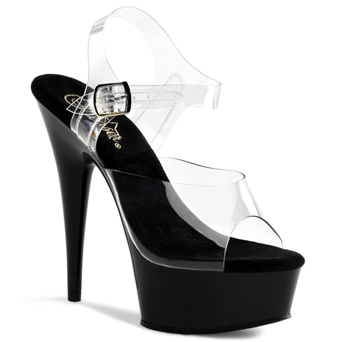 Clear Upper Sandals Platform Stiletto Ankle Strap High Heels Shoes Pleaser  DELIGHT/608 Main image