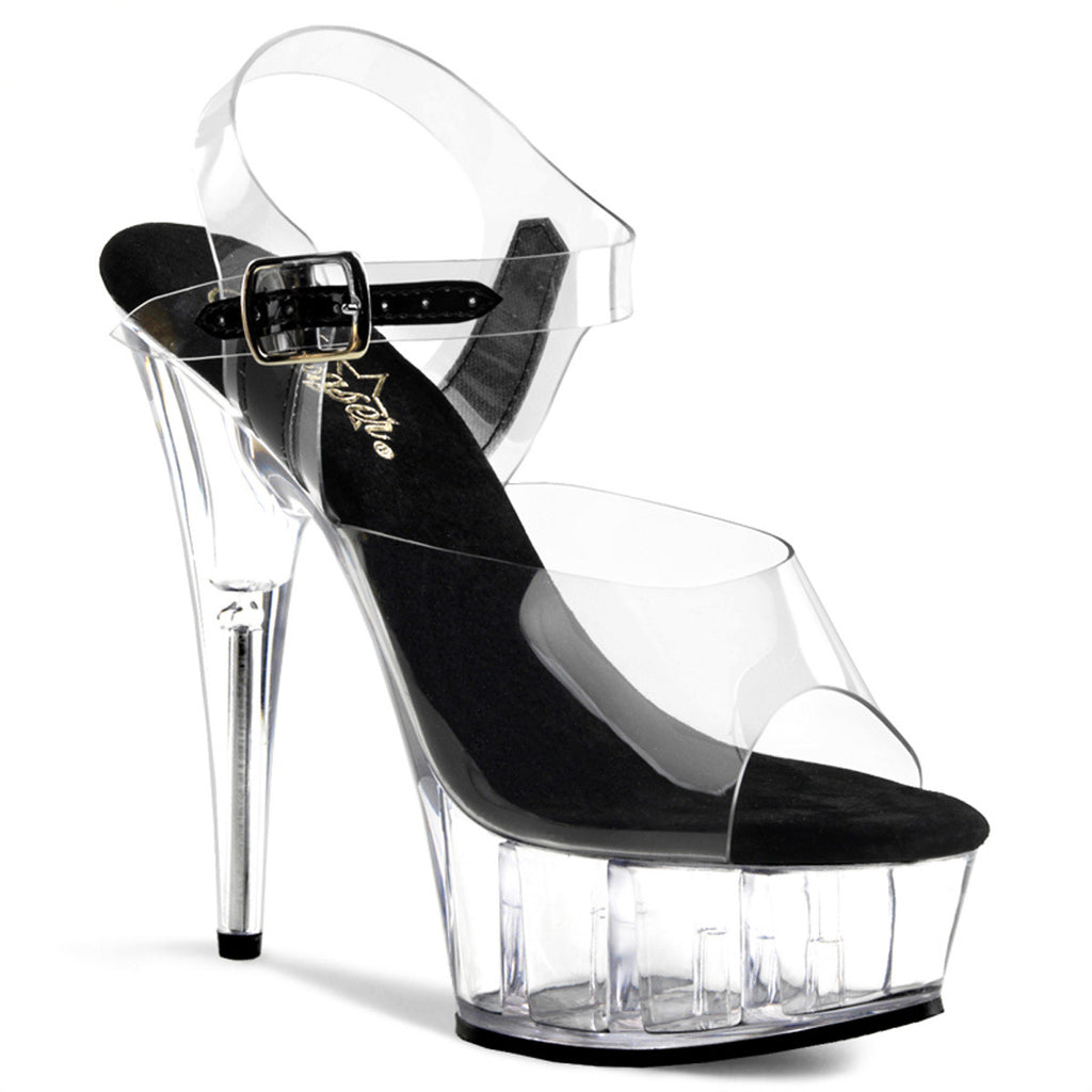 Clear Upper Sandals Platform Stiletto Ankle Strap High Heels Shoes Pleaser  DELIGHT/608