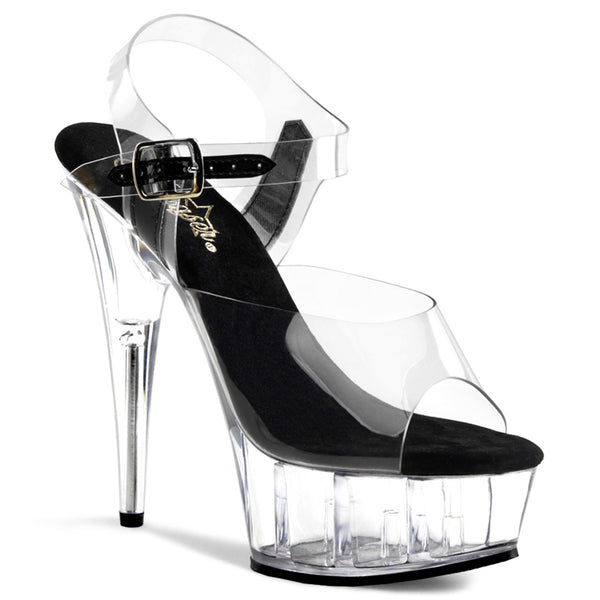 Clear Upper Sandals Platform Stiletto Ankle Strap High Heels Shoes Pleaser  DELIGHT/608