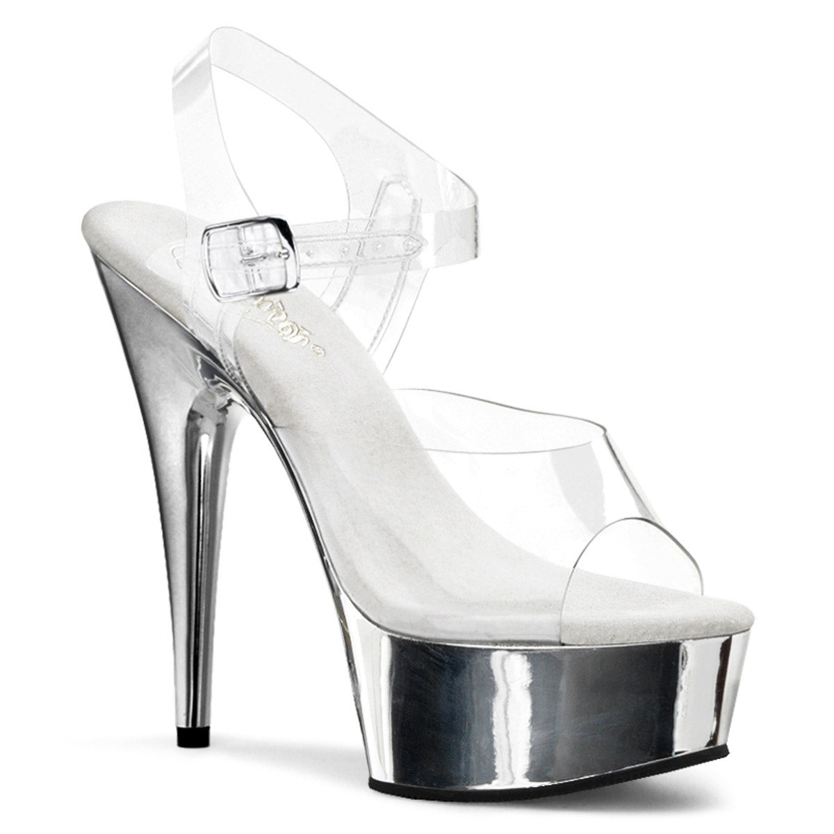 Clear Upper Sandals Platform Stiletto Ankle Strap High Heels Shoes Pleaser  DELIGHT/608
