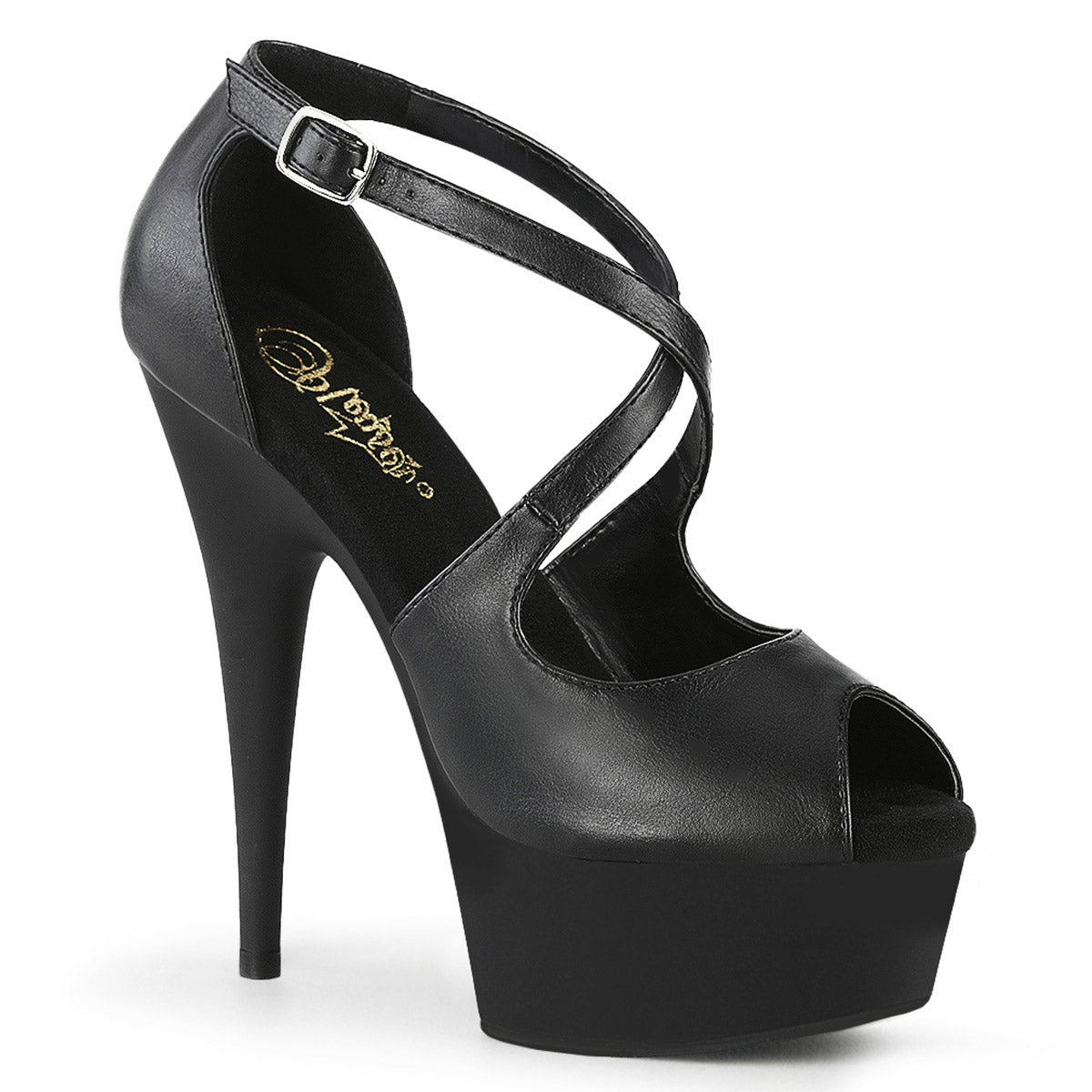 6" Heel, 1" PF Peep Toe Criss Cross Sandal Pleaser  DELIGHT/621 Main image