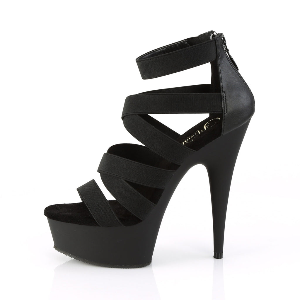 6" Heel, 1 3/4" PF Double Criss Cross Sandal, Back Zip Pleaser Pleaser DELIGHT/659