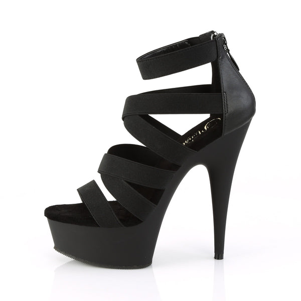 6" Heel, 1 3/4" PF Double Criss Cross Sandal, Back Zip Pleaser Pleaser DELIGHT/659