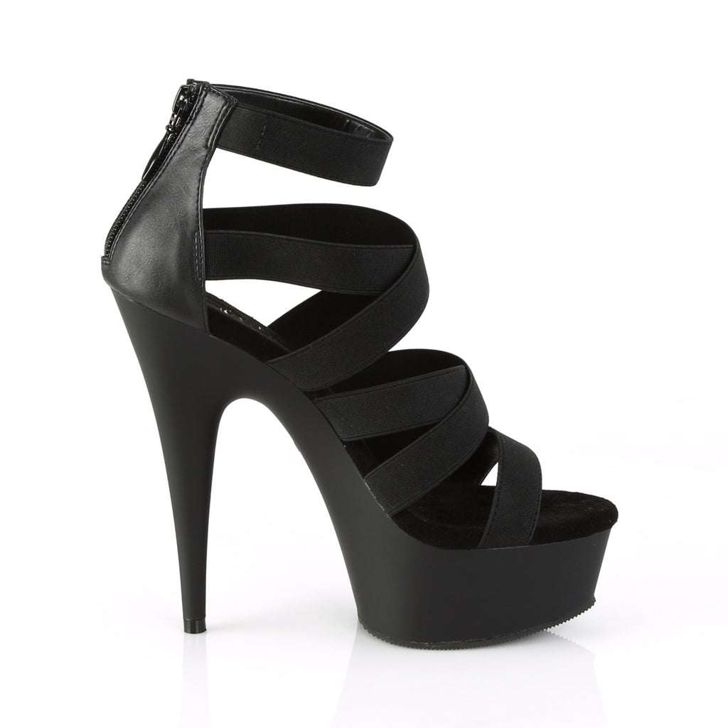 6" Heel, 1 3/4" PF Double Criss Cross Sandal, Back Zip Pleaser Pleaser DELIGHT/659
