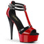 6" Heel, 1 3/4" Pf Two Tone T-strap Ankle Strap Sandal Pleaser Pleaser DEL663/R/B/M