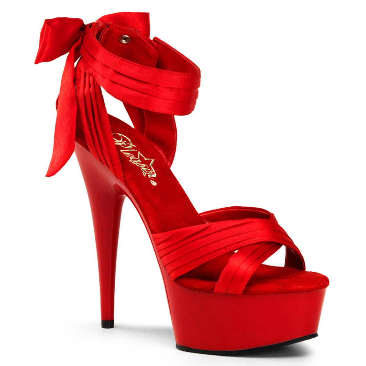 Satin Pleated Ankle Strap Platform Stiletto Sandals High Heels Shoes Pleaser Pleaser DELIGHT/668