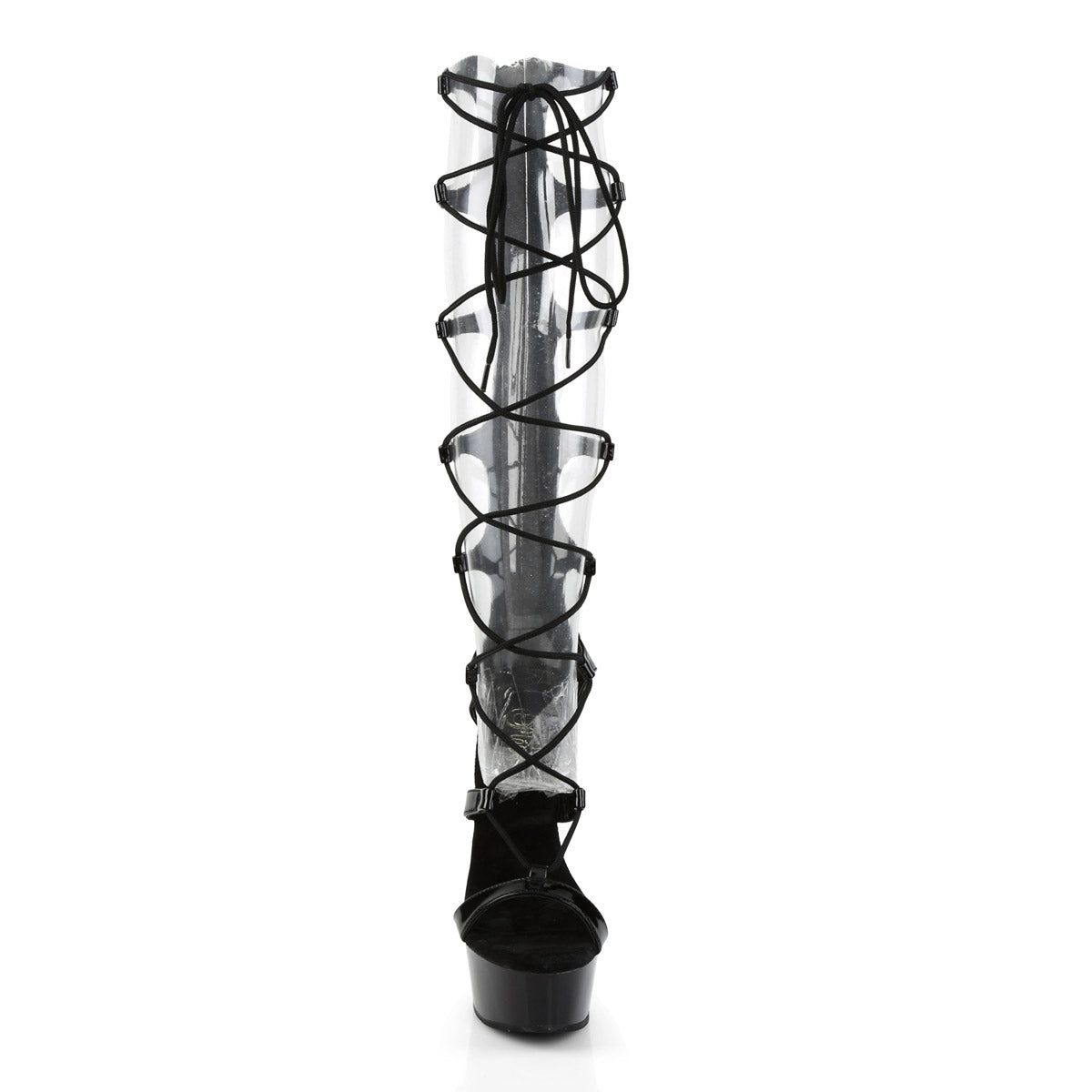Pleaser Delight-698 Knee High Lace Up Platform Stiletto Sandals for Women Secondary image