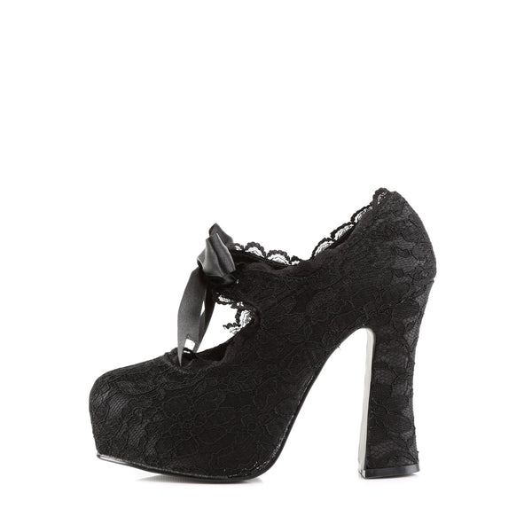 Sexy Hidden Platform Mary Jane Pumps Lace Overlay High Heels Shoes Pleaser Demonia DEMON/11