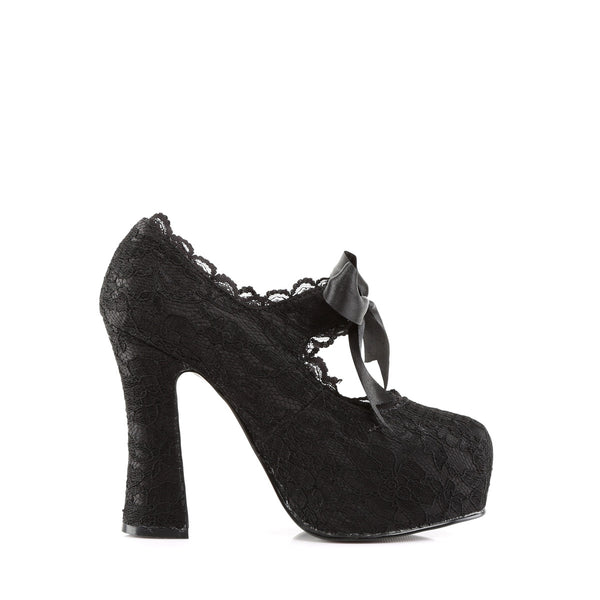 Sexy Hidden Platform Mary Jane Pumps Lace Overlay High Heels Shoes Pleaser Demonia DEMON/11