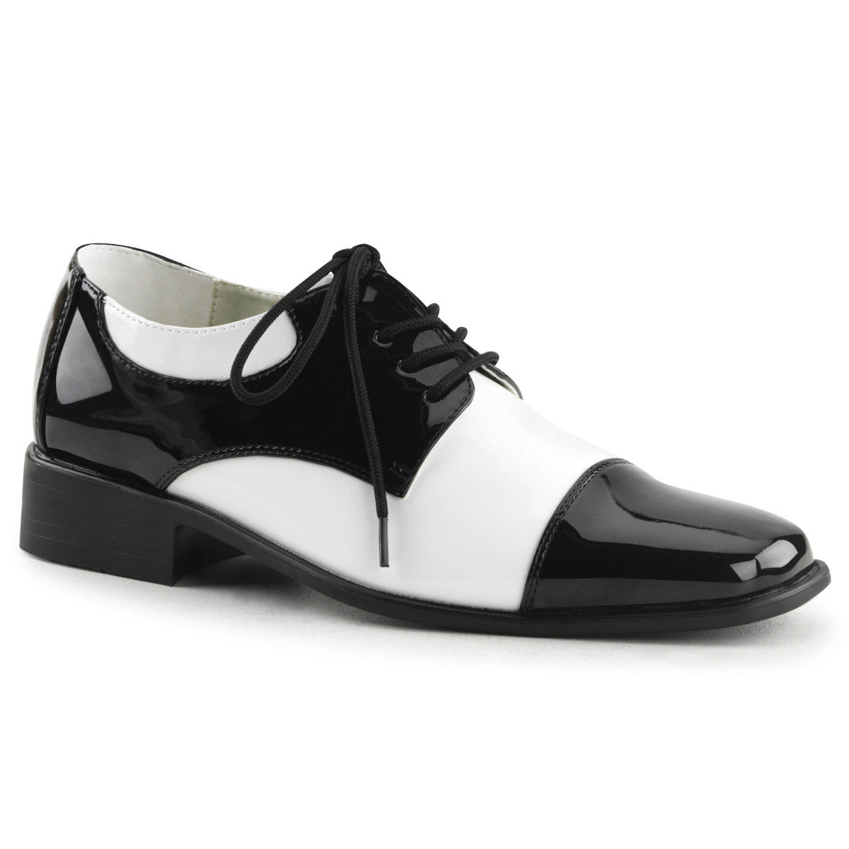 Old Fashioned Cap Toe Derby Bluchers Low Heel Saddle Boots Shoes Pleaser Funtasma DISCO/18 Main image