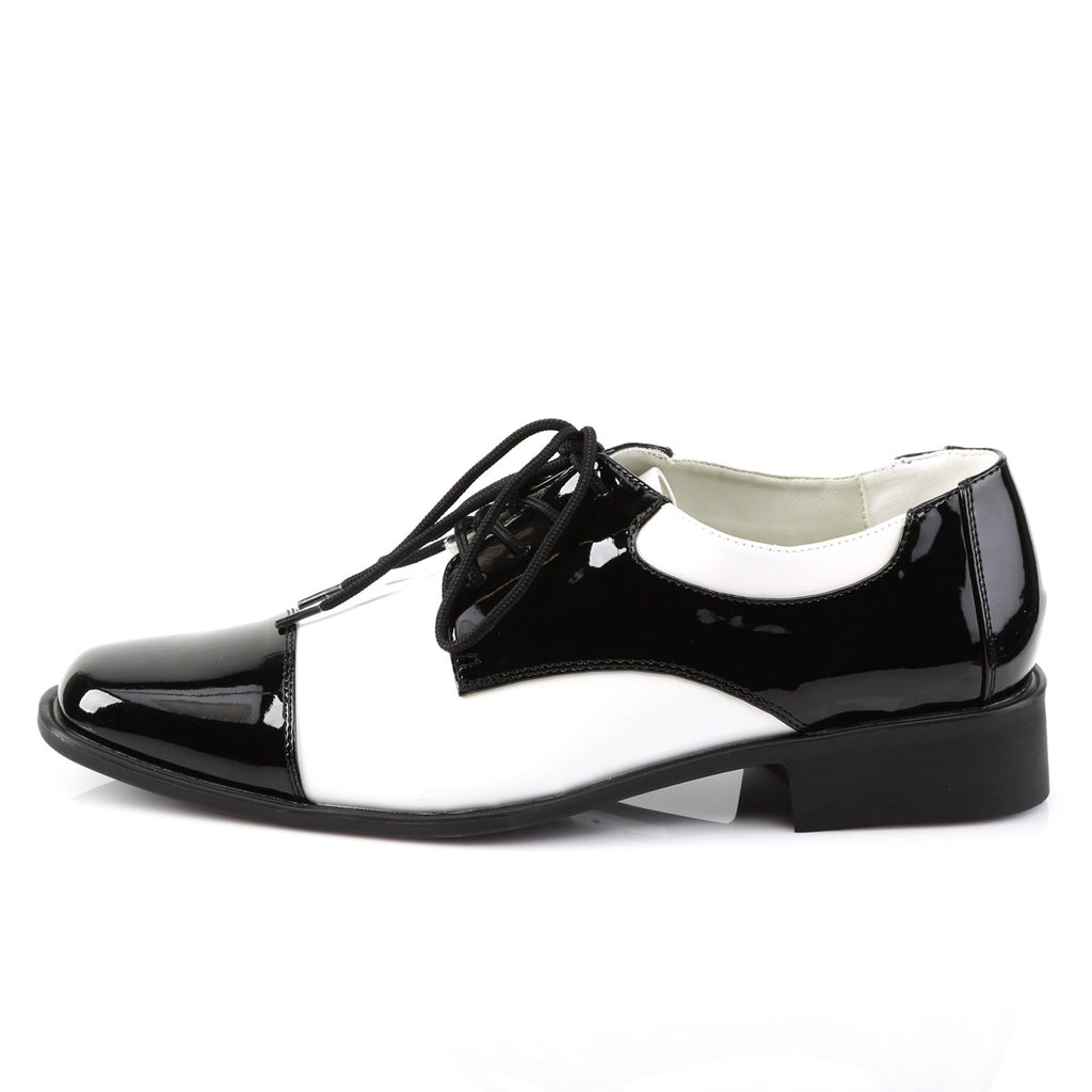Old Fashioned Cap Toe Derby Bluchers Low Heel Saddle Boots Shoes Pleaser Funtasma DISCO/18
