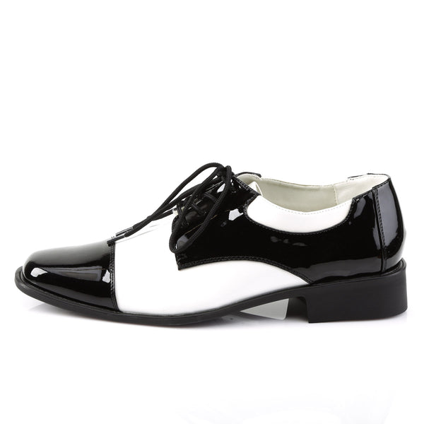 Old Fashioned Cap Toe Derby Bluchers Low Heel Saddle Boots Shoes Pleaser Funtasma DISCO/18