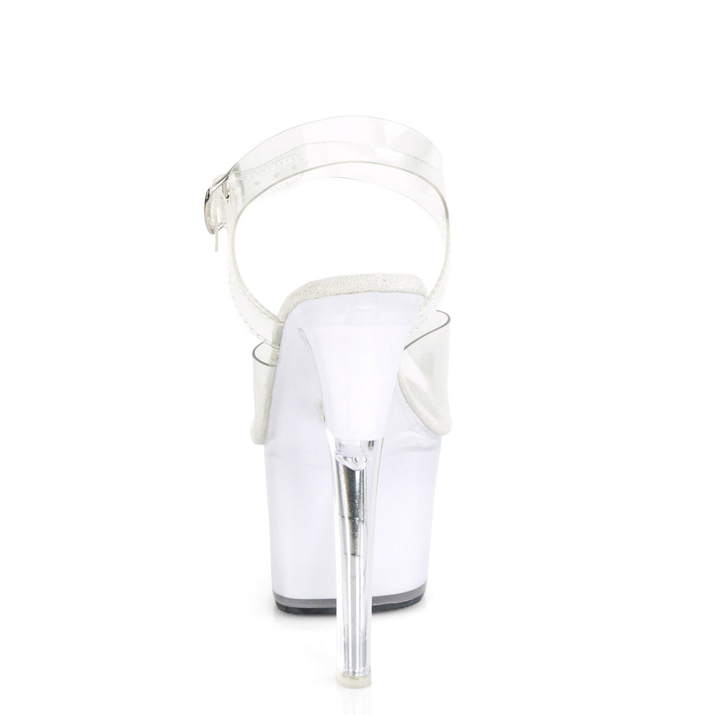 7" Heel, 2 3/4" PF LED Illuminated Ankle Strap Sandal Pleaser Pleaser DISCOLITE/708