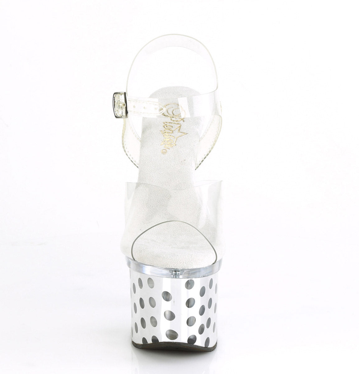 7" Heel, 3" Pf Led Illuminated Ankle Strap Sandal Pleaser Pleaser DISCOLITE/708DOTS