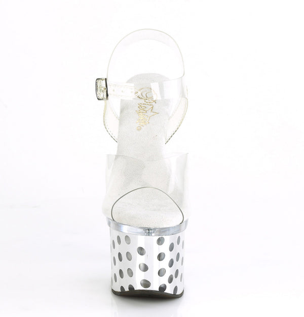 7" Heel, 3" Pf Led Illuminated Ankle Strap Sandal Pleaser Pleaser DISCOLITE/708DOTS