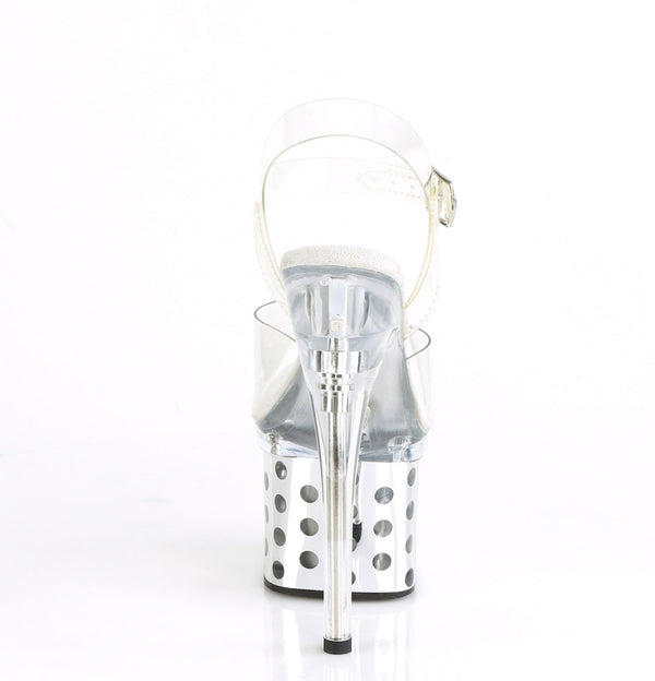 7" Heel, 3" Pf Led Illuminated Ankle Strap Sandal Pleaser Pleaser DISCOLITE/708DOTS