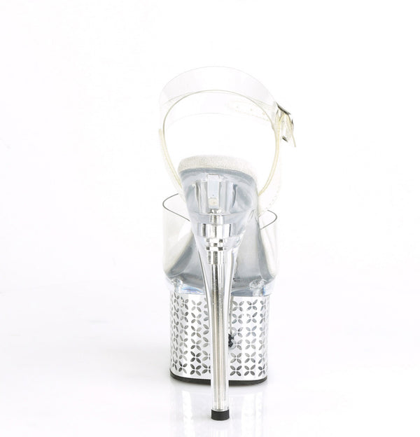 7" Heel, 3" Pf Led Illuminated Ankle Strap Sandal Pleaser Pleaser DISCOLITE/708FLP