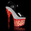7" Heel, 3" Pf Led Illuminated Ankle Strap Sandal Pleaser Pleaser DISCOLITE/708FLP