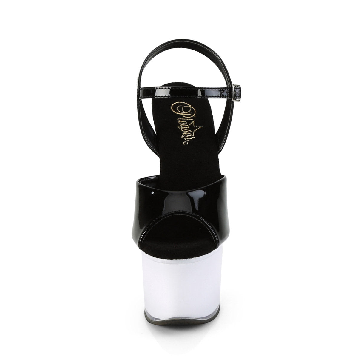 7" Heel, 2 3/4" PF LED Illuminated Ankle Strap Sandal Pleaser Pleaser DISCOLITE/709