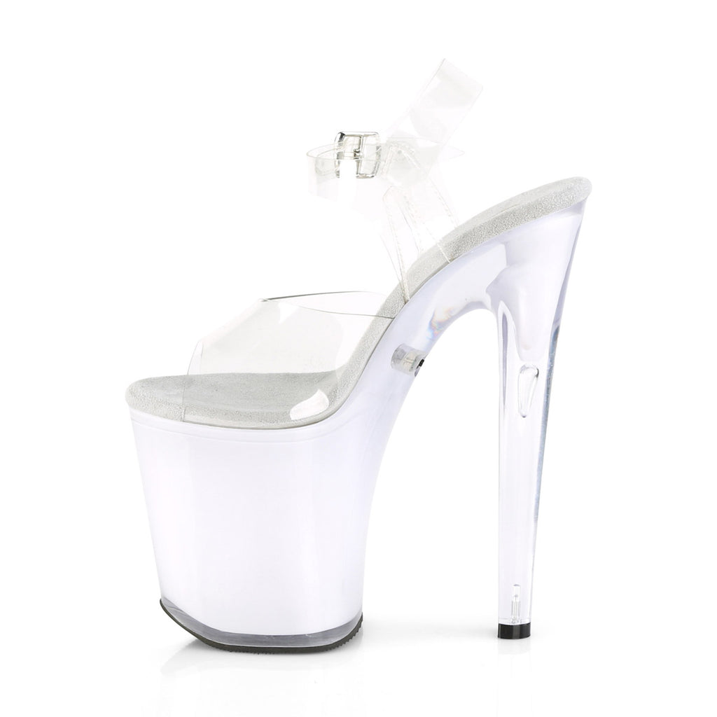 8" Heel, 4" PF LED Illuminated Ankle Strap Sandal Pleaser Pleaser DISCOLITE/808
