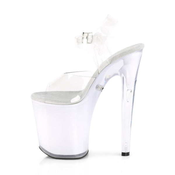 8" Heel, 4" PF LED Illuminated Ankle Strap Sandal Pleaser Pleaser DISCOLITE/808