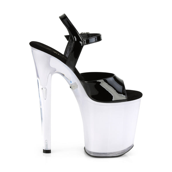8" Heel, 4" PF LED Illuminated Ankle Strap Sandal Pleaser Pleaser DISCOLITE/809